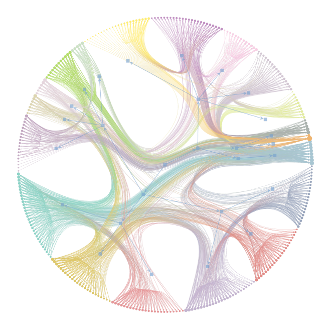 Red del genoma de un gusano. Fuente: graph-tool.