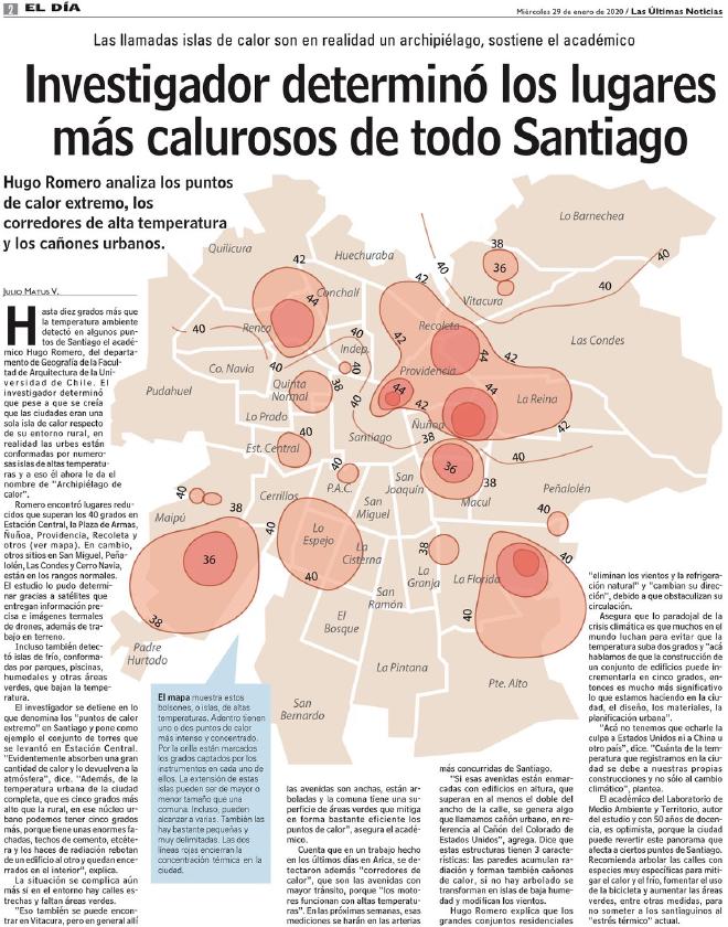 Fuente: Las Últimas Noticias, a partir de un estudio de Hugo Romero y Dustyn Opazo.