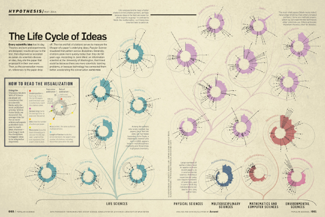 Ciclo de vida de las ideas, por Giorgia Lupi. http://giorgialupi.com/.
